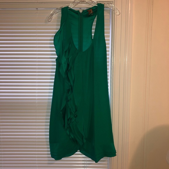 Ruffle Sleeveless Dress - Green/Teal - Picture 2 of 6